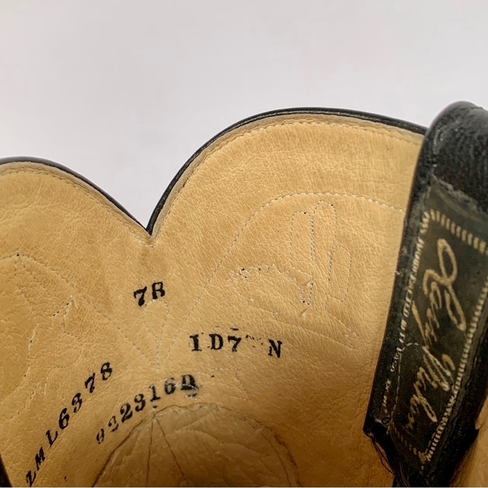 SOLD LARRY MAHAN Vintage Rodeo Cactus Black Cowgirl Cowboy Western Boots 7 - Picture 5 of 7